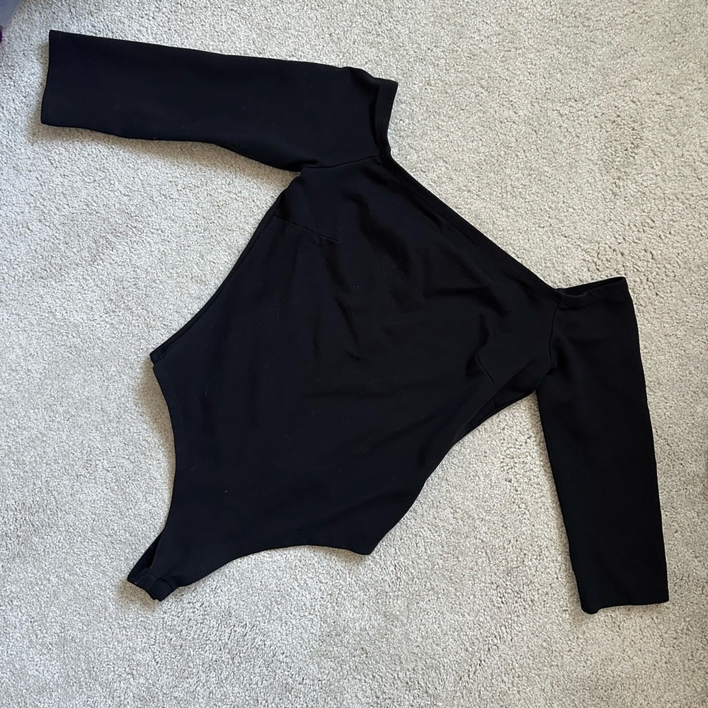 Lulus Off the Shoulder Black Bodysuit